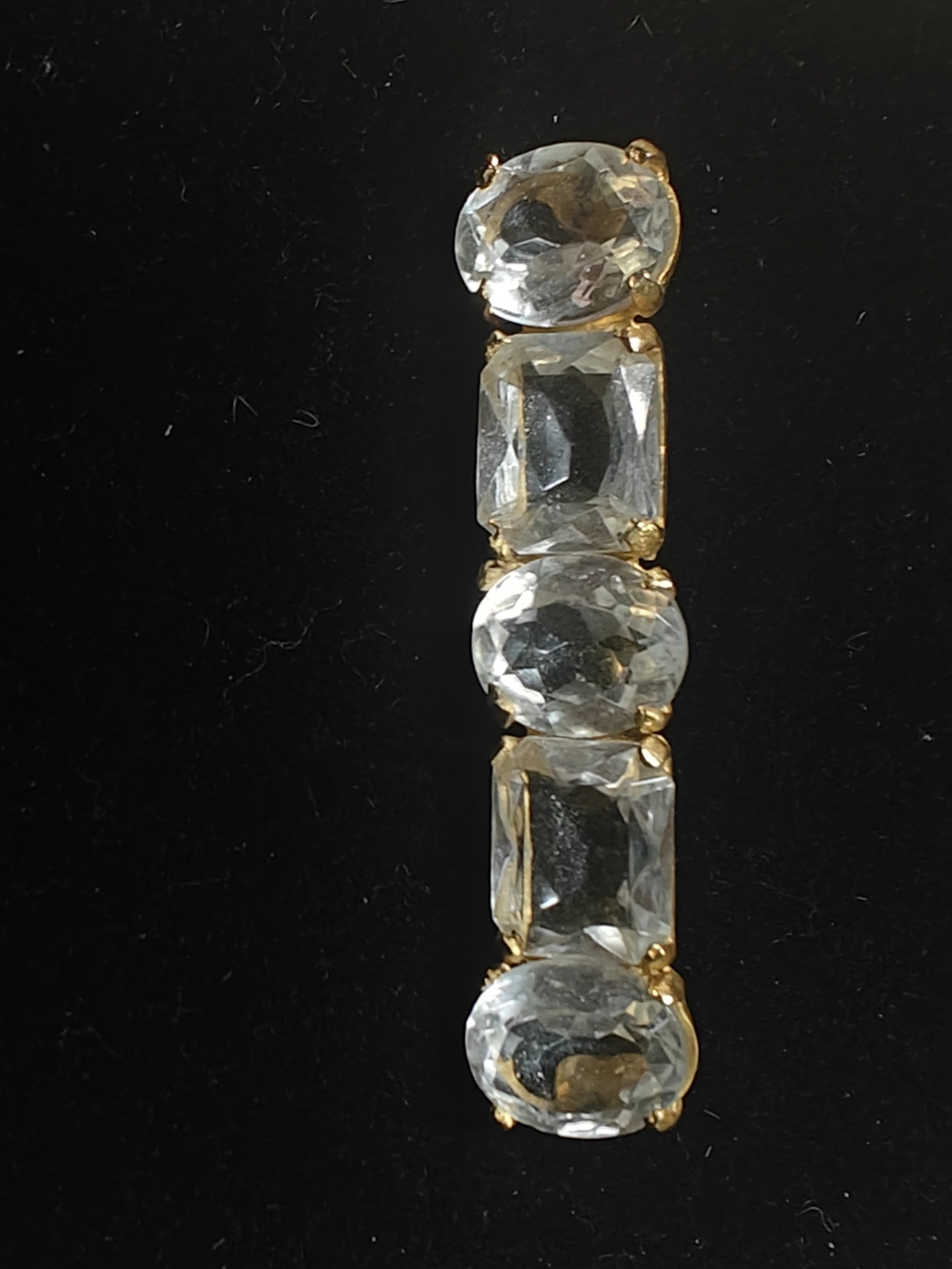 Kenneth Jay Lane Clear Crystal Gold-Tone Linear Brooch